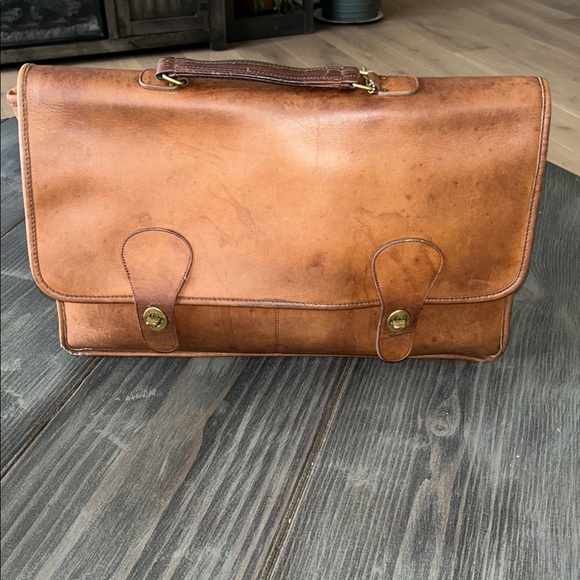 Coach Tan Leather Briefcase Irregular - Picture 1 of 13